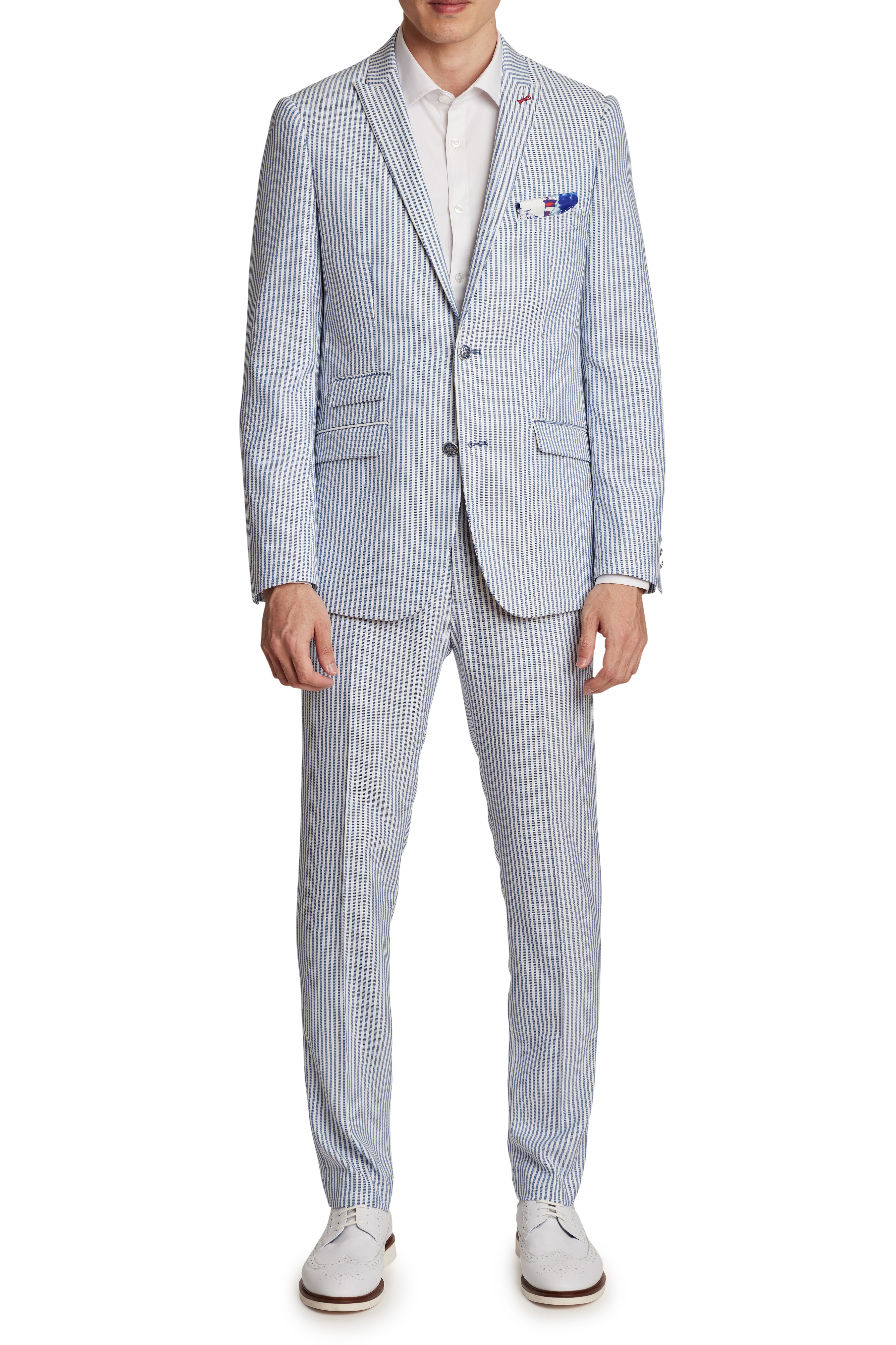 Ashton Peak Jacket - slim - Blue White Stripe