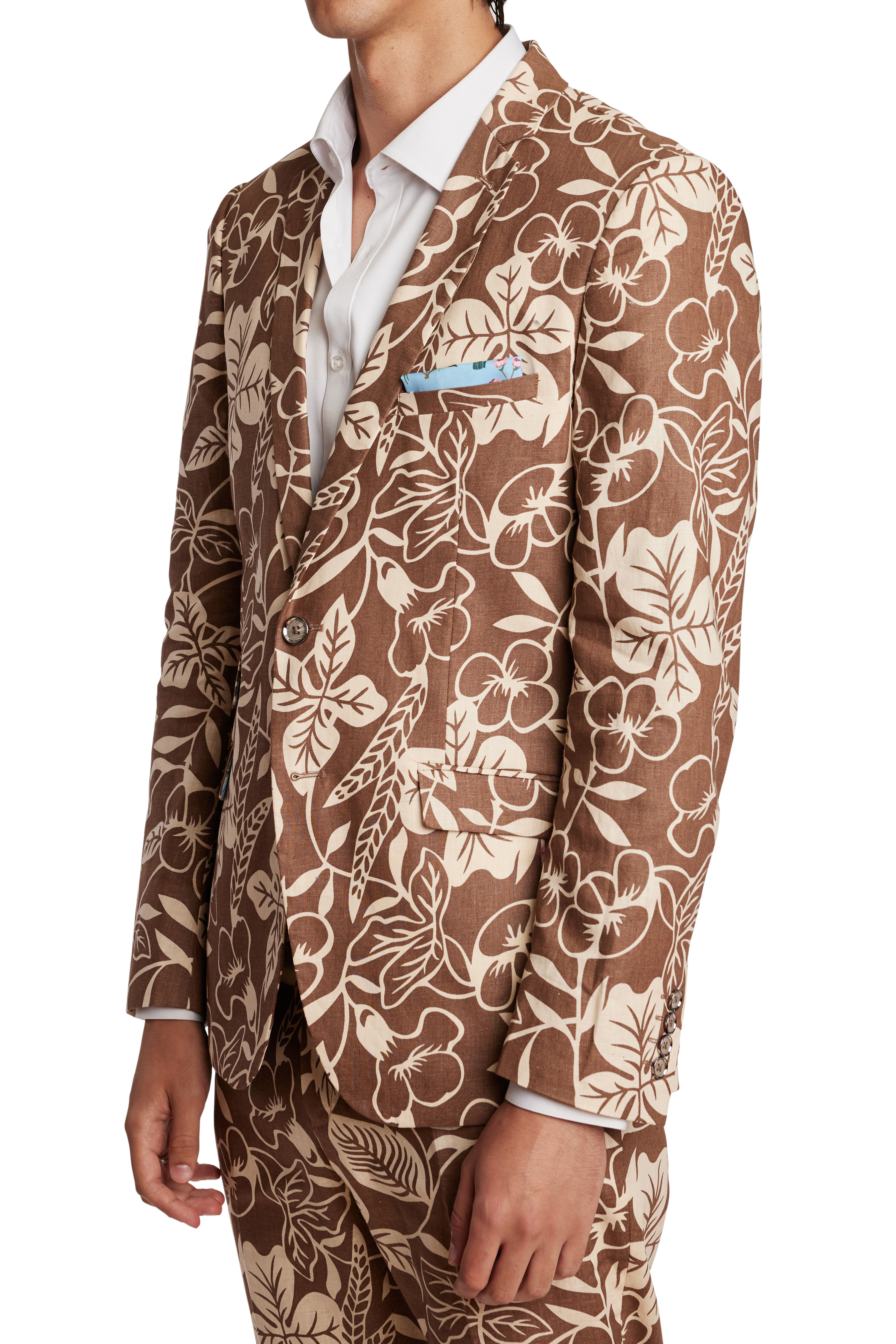Dover Notch Jacket - slim - Natural Brown Floral