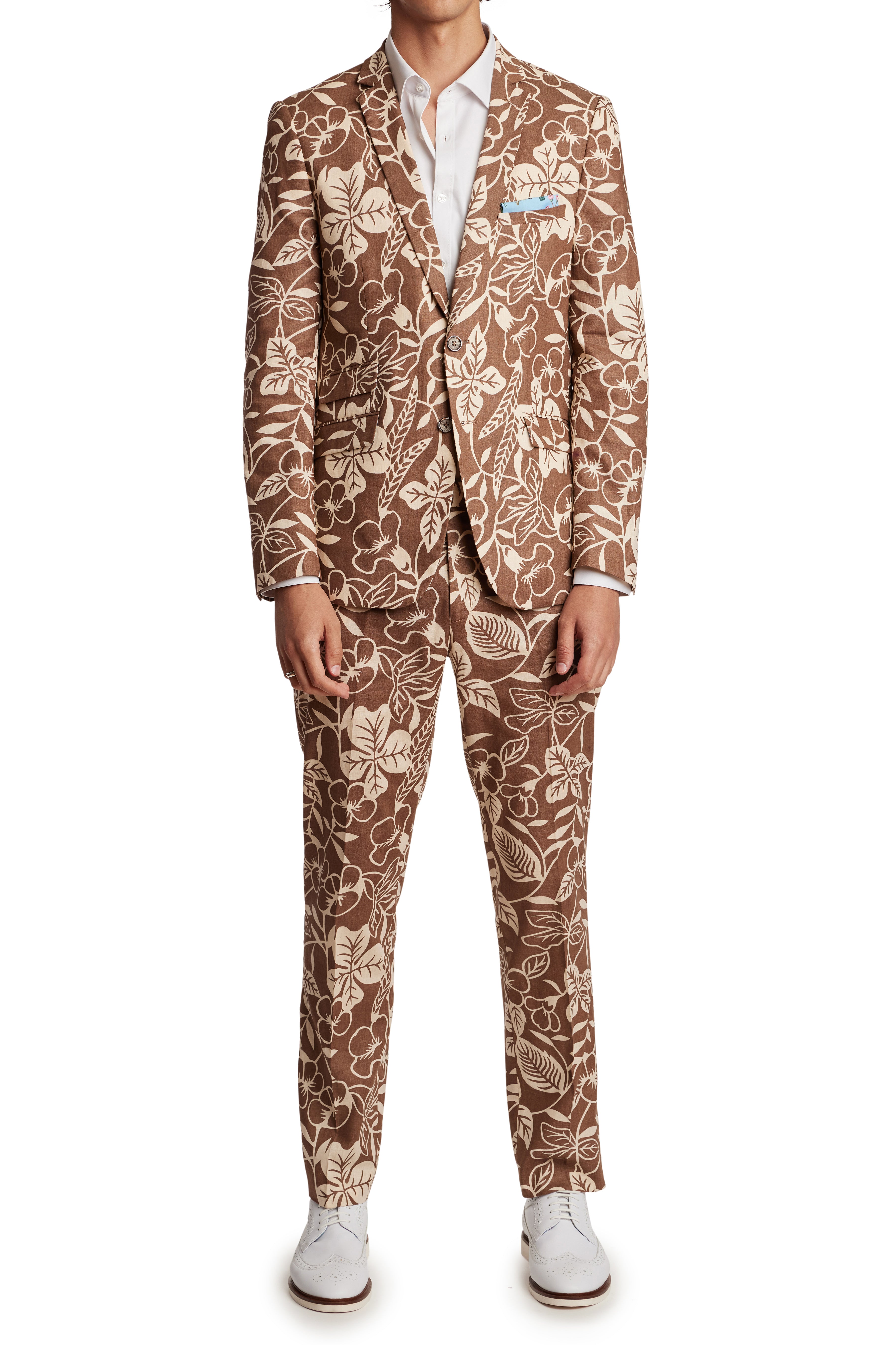 Dover Notch Jacket - slim - Natural Brown Floral