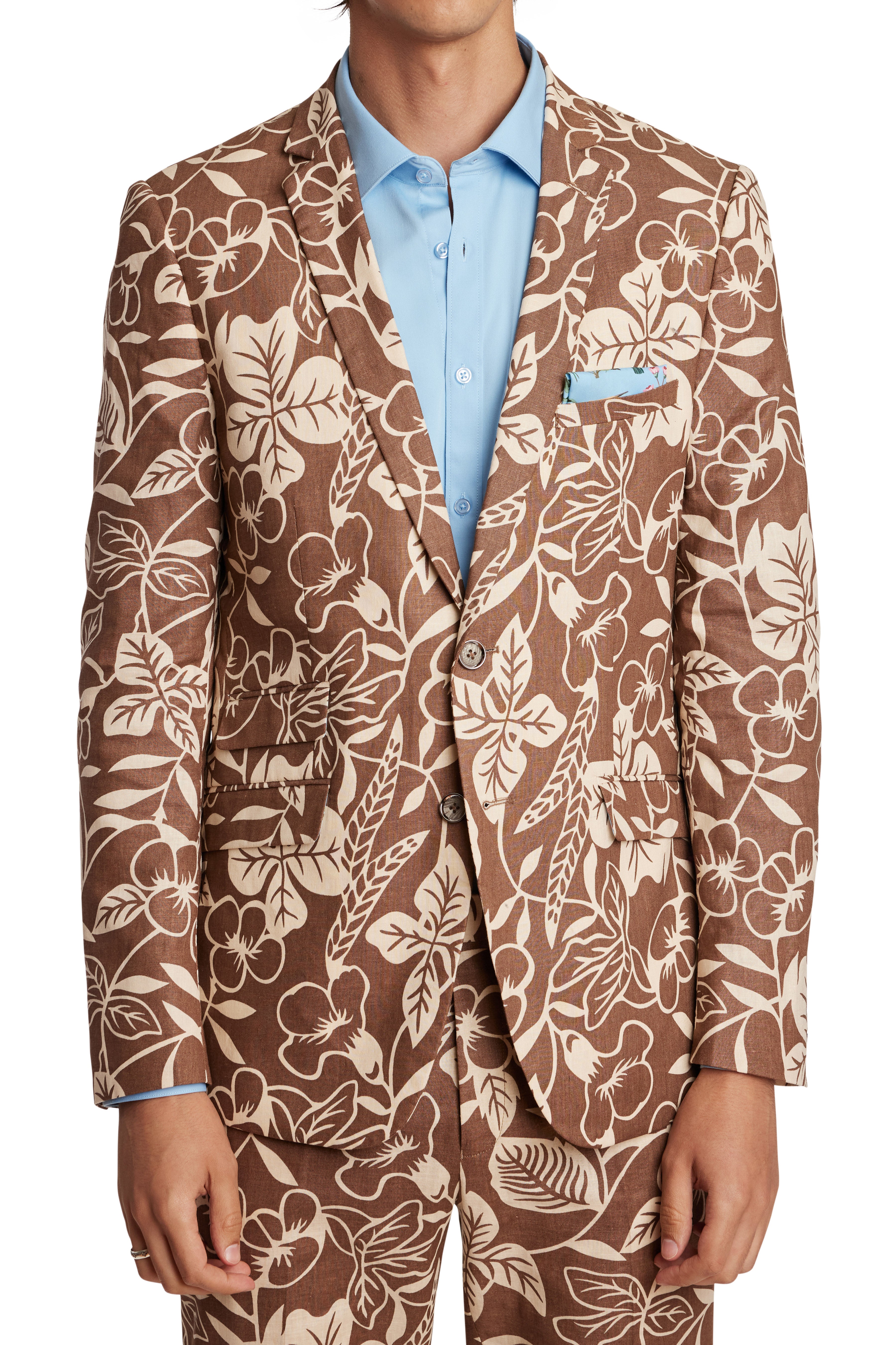 Dover Notch Jacket - slim - Natural Brown Floral