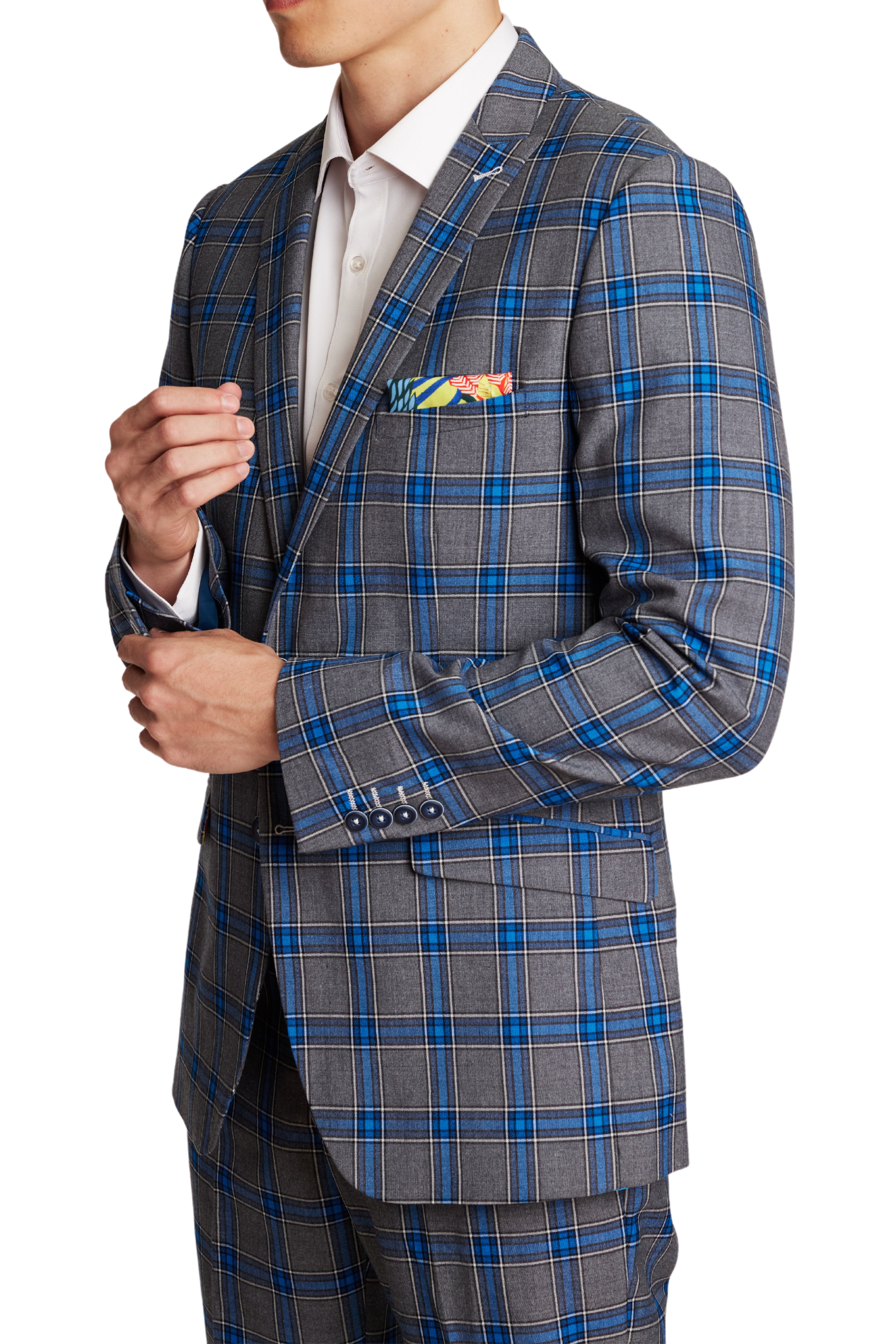 Ashton Peak Jacket - slim - Grey Royal Check