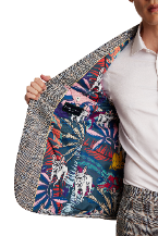 Dover Notch Jacket - slim - Slate Check