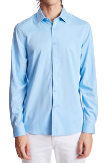  Samuel Spread Collar Shirt - Sky Blue