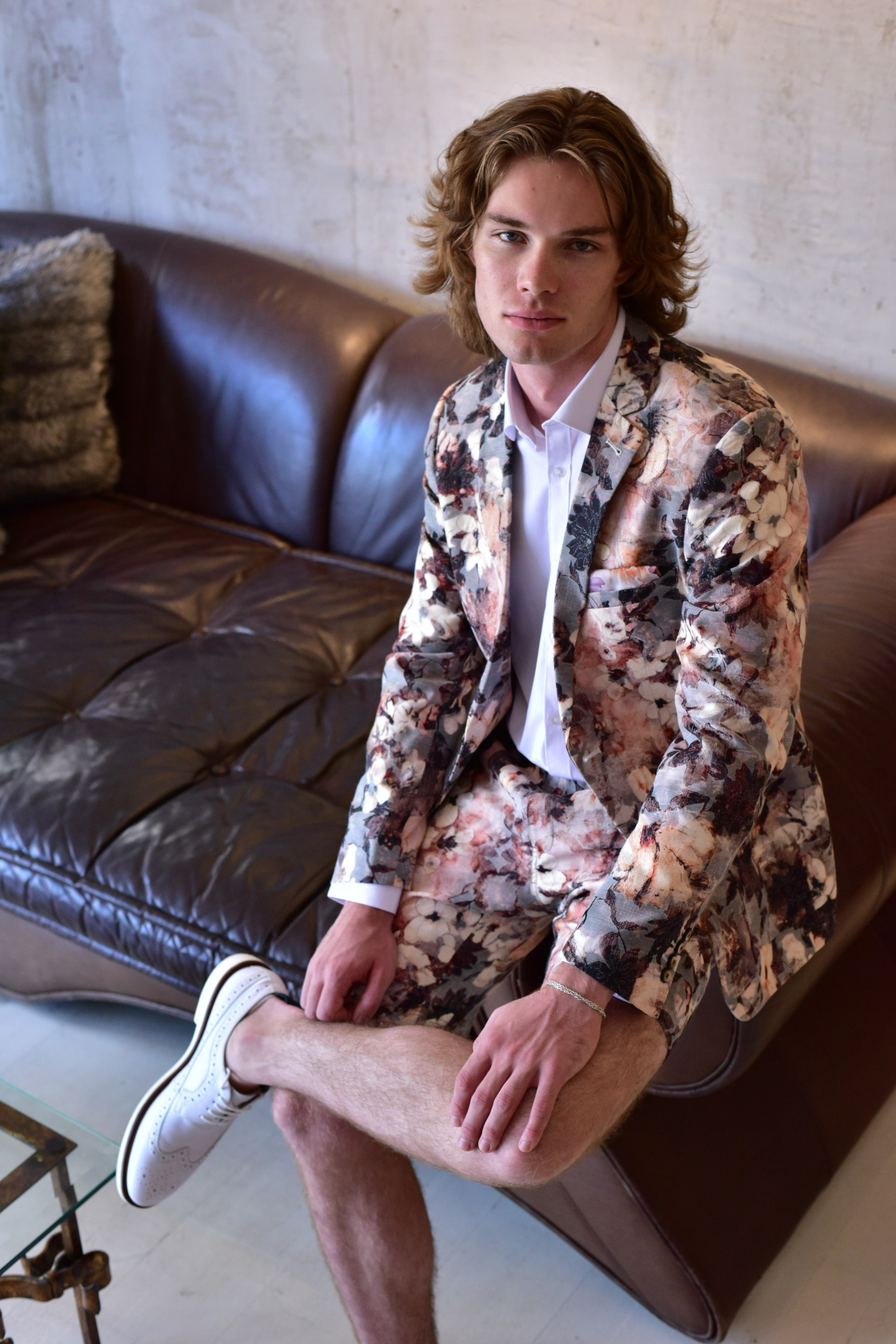 Felix Shorts - slim - Brwn Cream Floral
